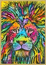 Lion Leo Wildlife Colorful Pop Art Fridge Locker Wood Magnet 2.5x3.5 NEW... - £4.66 GBP