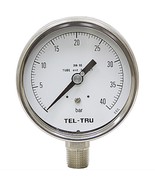 TEL-TRU 4030SS2L1D1B Pressure Dry Gauge 40 Bar 4 SS LM Stainless Steel 1... - $230.02 CAD