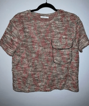 ZARA Knit Cropped Pocket Sweater Top- BASICS -Multicolored S/S Women’s Medium - £8.33 GBP