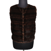 Catherine Stewart For Bellepointe Brown Faux Fur Vest Size Large - $24.99