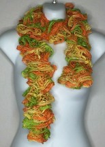 Womens Crochet Orange Yellow Green Ruffle Scarf Accessories Fashion One ... - £15.70 GBP