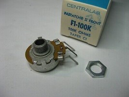 Centralab Fastatch F1-100K Potentiometer Taper C1 Wirewrap No Shaft Open... - $9.49