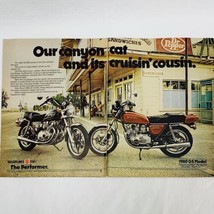 Vintage 1980 Suzuki Motorcycle Magazine Print Ad GS550 GS650 Color 16&quot; x... - $6.62