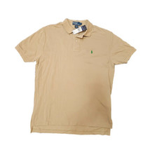 Polo Ralph Lauren Mens Polo Shirt Beige Large L Short Sleeve Cotton NWT Vtg - $19.75