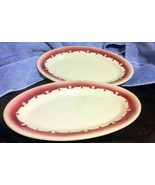 2 Jackson China 10 5/8”L Oval Platters Cranberry Stenciled Edge J1 Falls... - $40.51 CAD