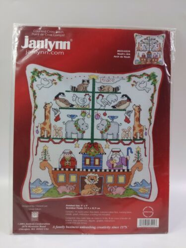 2004 Janlynn Noah's Ark #023-0224 Christmas Cross Stitch Pillow Kit 9" x 9" - $19.80