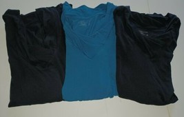3 Coldwater Creek Women&#39;s Long Sleeve Shirts Solid Black Turquoise Lot FREE SHIP - £25.68 GBP