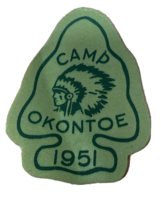 Camp Okontoe Felt Patch Unused Vintage Boy Scouts of America 1951  - £15.52 GBP