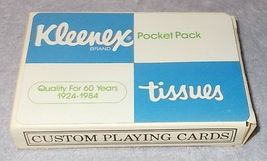 Kleenex Tissues Pocket Pack Custom Playing Cards Sealed Unopened Deck 1985 A - £7.95 GBP