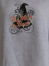 NWT Just My Size 1X Halloween Witches Hat Graphic Crew Neck  Sweatshirt Gray - £10.36 GBP