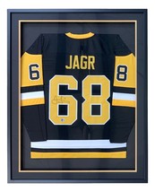 Jaromir Jagr Signé Encadré Personnalisé Noir Pro-Style Hockey Jersey Bas ITP - $436.49