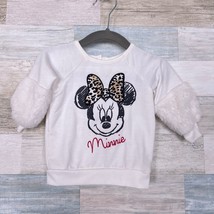Disney Minnie Mouse Faux Fur Sleeve Raglan Top White Baby Girl 0-3M 0-3 Months - £6.95 GBP