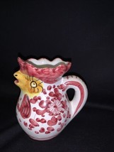 Vntg Hand Painted Rooster Chicken 4&quot; Dipinto A Mano Siena Italy Pitcher Creamer - £9.97 GBP