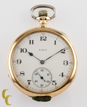 Elgin Aperto Viso 14K Oro Giallo Antico Orologio da Tasca Gr 315 12S 15 ... - $961.57