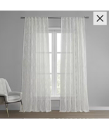 Exclusive Fabrics Patterned Sheer Rod Pocket Single Panel 50x84 White We... - $281.56 MXN