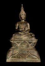 Large Antique Laos Style Bronze Charity Gautama Buddha Statue - 64cm/25&quot; - £1,137.24 GBP