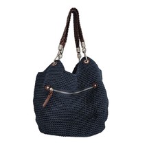 The Sak Original Navy Blue Crochet Knit Crossbody Shoulder Bag Purse - £18.19 GBP