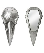 Alchemy Gothic Raven Skull Casket Hand Mirror Silver Resin Gift Decor Co... - £16.50 GBP