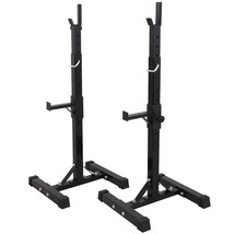 2Pcs Gym Fitness Adjustable Squat Rack Bench Press Weight Lifting Barbel... - £92.14 GBP