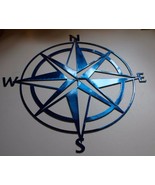 Nautical Compass Rose - Metal Wall Art - Metallic Blue 20&quot; - $881.42 MXN