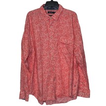 Nautica A Bit Trimmer Pink Hawaiian Plus Size Button Up Shirt Longsleeve Men XXL - £15.52 GBP