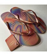 HAVAIANAS Women&#39;s SLIM IRIDESCENT Flip Flops - Ballet Rose - Size 11/12 NWT - $28.01 CAD