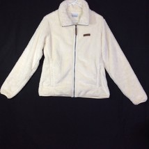 Columbia Women&#39;s Size Large Fireside Full Zip Fleece Jacket Off White Chalk - £31.61 GBP