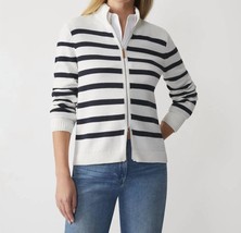 Lafayette 148 Stripe Cotton-Silk Zip Cardigan Size L - €337,70 EUR