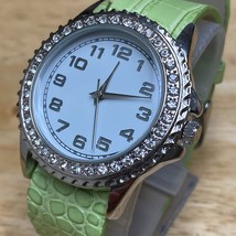 Unused Japan Movt Unisex Silver White Whinestone Analog Quartz Watch~New... - $9.50