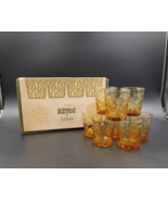 Set of 8 Libbey Aztec Old Fashioned Glass Tumblers Gold Amber 8 oz Origi... - £21.76 GBP