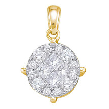 14kt Yellow Gold Womens Princess Diamond Cluster Pendant 1 Cttw - £1,439.00 GBP
