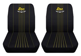 Front set car seat covers fits 1963 Ford Thunderbird  Black with yellow stitch - $93.14