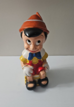 Vintage Pinocchio Piggy Bank Walt Disney Productions Play Pal Plastics 1971 - $19.20