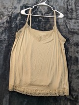 Lane Bryant Tank Top Womens Size 22/24 Tan Lace Rayon Spaghetti Straps V Neck - £9.21 GBP