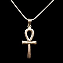 Amazing Antique Egyptian Silver Pendant Necklace Chain of Ancient CROSS ANKH - $41.39