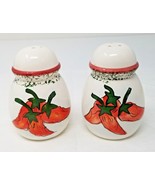 Salt and Pepper Shakers Red Chili Pepper Bulbous Vintage  - £9.04 GBP