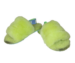 Ugg Slippers Girls Size 9 Sheepskin Fluff Yeah Yellow Slide Slingback Toddlers - £14.01 GBP