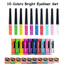 Romantic Beauty Bright Neon Vivid Liquid Eyeliner 10 Color Set - $21.73