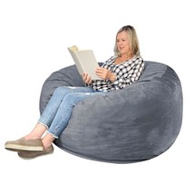 Bean Bag Chairs For Adults: 4&#39; Memory Foam Filled Bean Bag With Ultra So... - £175.41 GBP