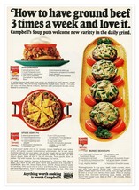 Campbell&#39;s Soup Recipes Upside-Down Pie Vintage 1972 Full-Page Magazine Ad - £7.64 GBP