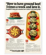 Campbell&#39;s Soup Recipes Upside-Down Pie Vintage 1972 Full-Page Magazine Ad - £7.62 GBP