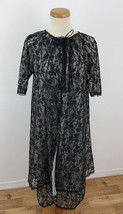 Vintage 60s Van Raalte Women&#39;s S Nylon Nightgown &amp; Illusion Robe Set Bla... - £59.79 GBP