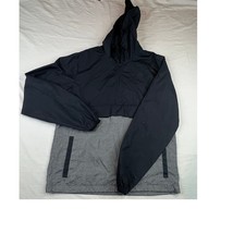 Billabong Windbreaker Mens Small Black Gray Jacket Running Activewear Sportswear - $17.60