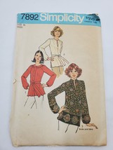 Simplicity 7892 Sewing Pattern Misses&#39; Shirt Top Belted Vintage Cut Size 16 - $7.88