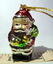 Santa Claus Ceramic Miniature hanging ornament vintage 1990s - $6.88