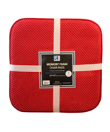2-Pack Red Memory Foam Chair Pads 16&quot; x 16&quot; – Soft Comfort, Non-Slip Bac... - $26.88 CAD