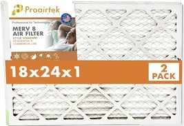 Proairtek AF18241M08SWH Model MERV08 18x24x1 Air Filters (Pack of 2) - $16.99