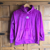 ADIDAS Purple Fleece Pullover Hoodie Sweatshirt Youth Size Large 14 Fron... - $297.60 MXN