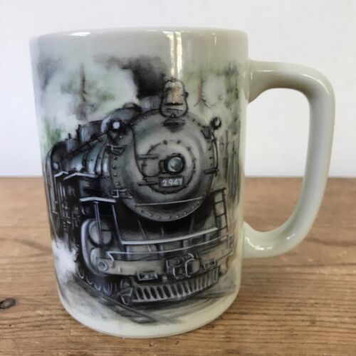 Vtg Otagiri Japan Sunrise Publications Porcelain 2947 Steam Train Art Coffee Mug - $29.99
