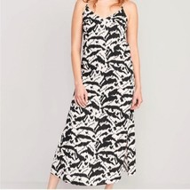 Old Navy Maxi Slip Dress Womens XL Beach Coverup Casual Comfort Black &amp; ... - $19.88